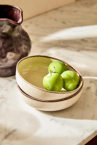 PORCELAIN BOWL WITH ANTIQUE FINISH RIM - Light ecru by Zara - Image 5