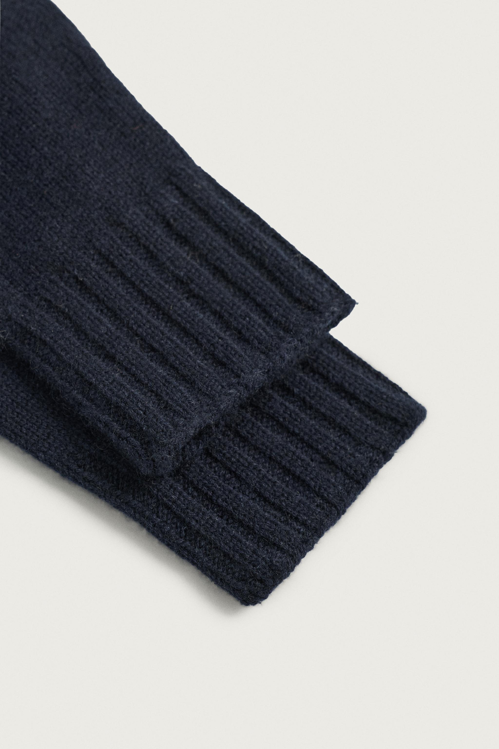 WOOL BLEND KNIT GLOVES