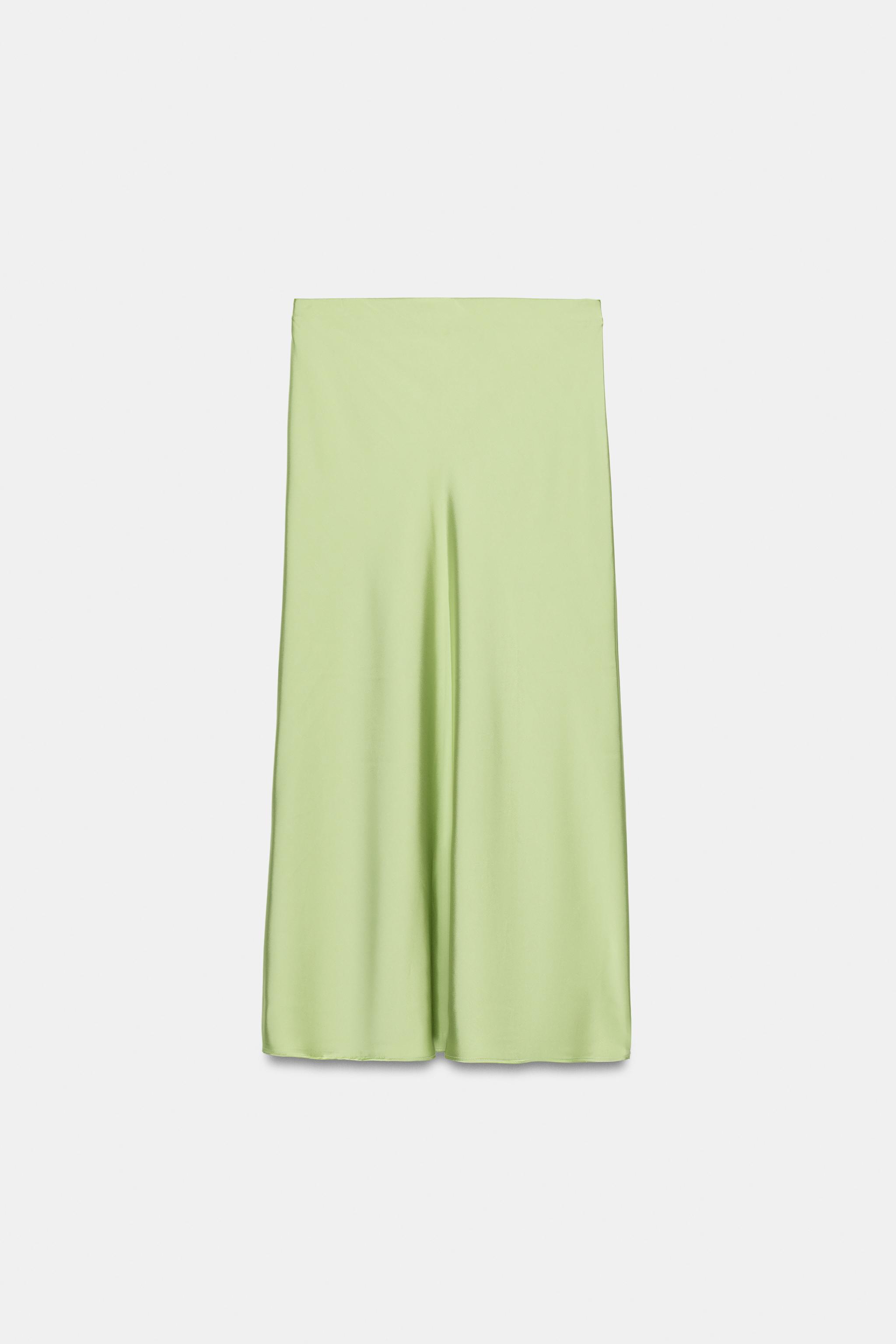 Женские юбки Zara POLKA DOT SATIN EFFECT MIDI SKIRT — фото 7
