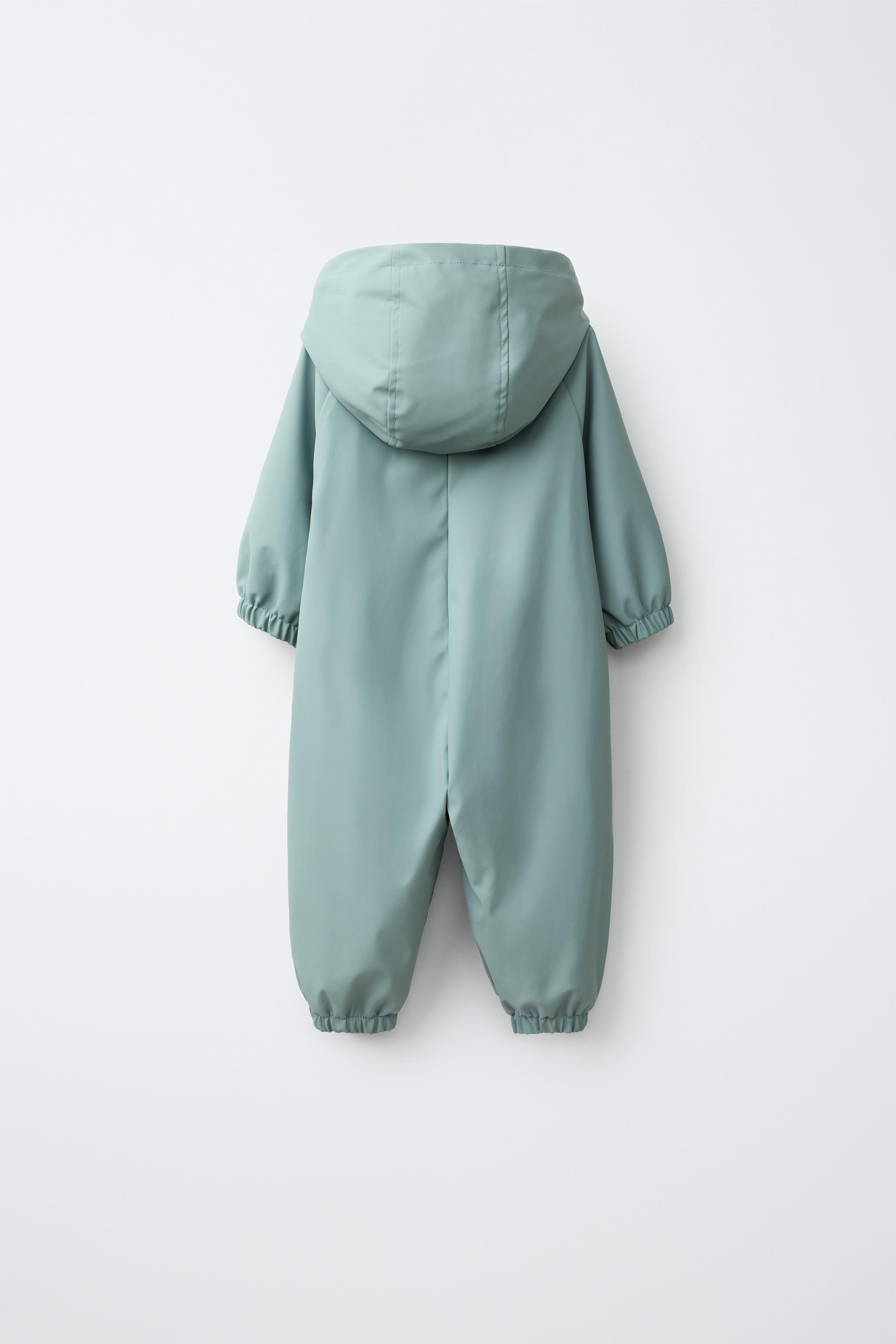 WATER-RESISTANT RUBBERIZED DUCK JUMPSUIT - Blue / Gray | ZARA