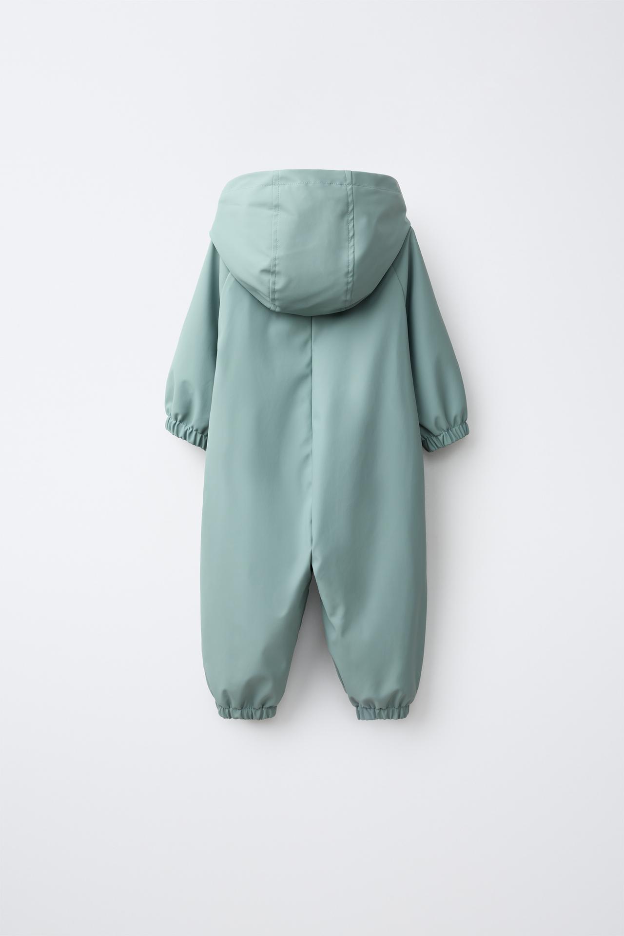WATER-RESISTANT RUBBERIZED DUCK JUMPSUIT — Blue / Gray