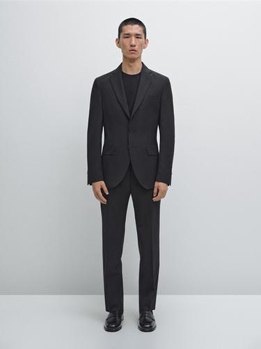 Pantalon de costume 100 % laine - Noir de Zara - Image 0