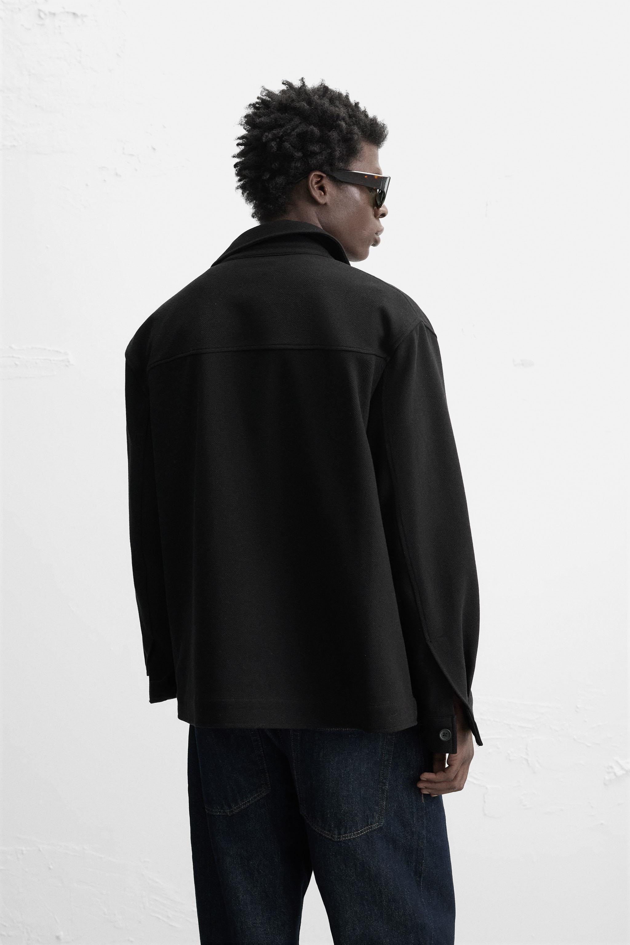 ★ZARA★ COMFORT OVERSHIRT COMFORT TEXTURED OVERSHIRT - Black | ZARA United States