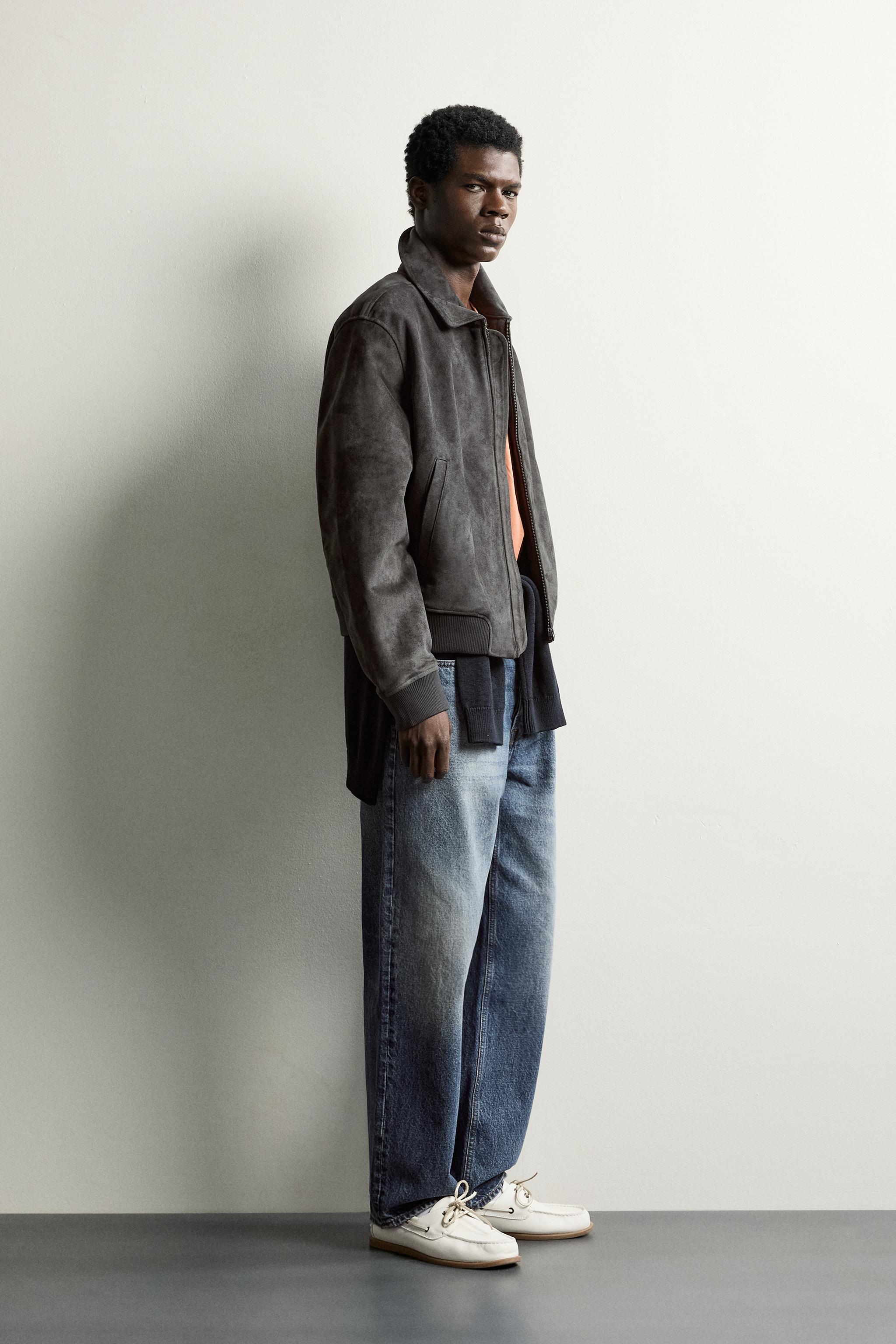 Zara Suni Süet Bomber Ceket görsel 4