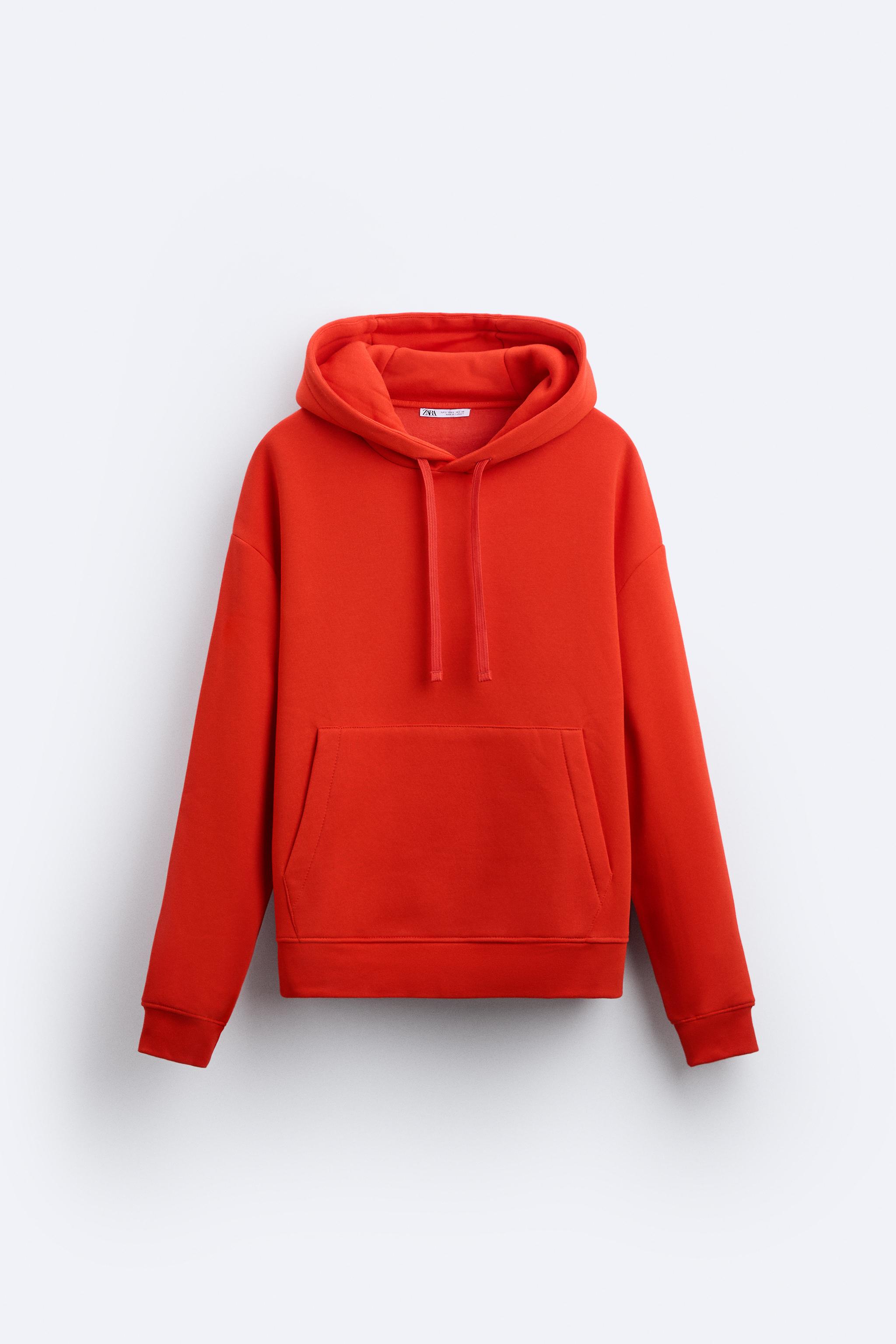 Red sweater best sale with hood