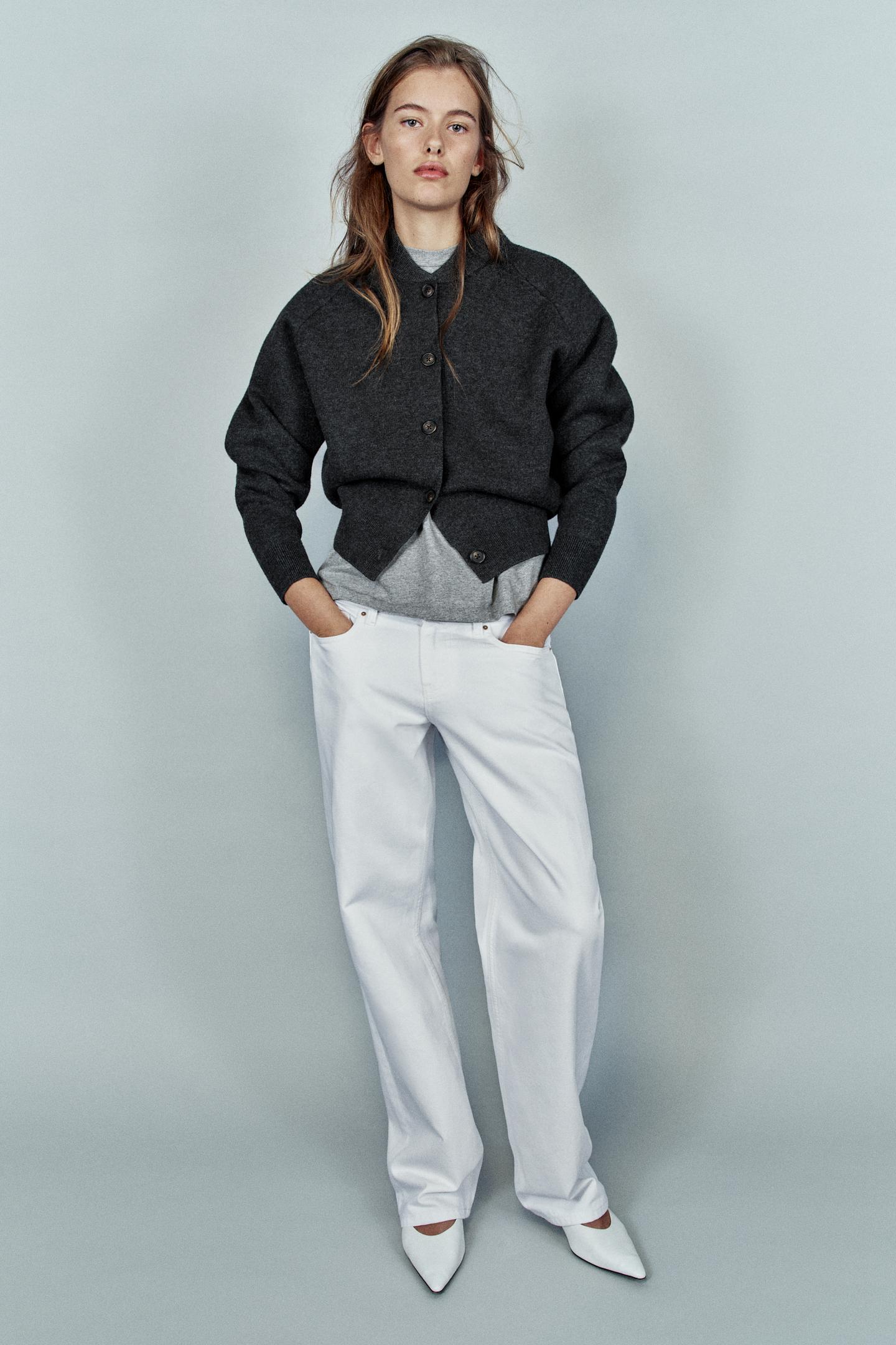 Женская куртка Zara Knit Bomber, цвет: Антрацитовый серый