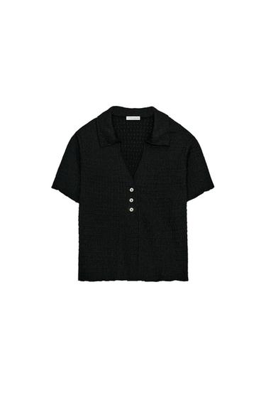 CHAQUETA CROP TEXTURA - Negro de Zara