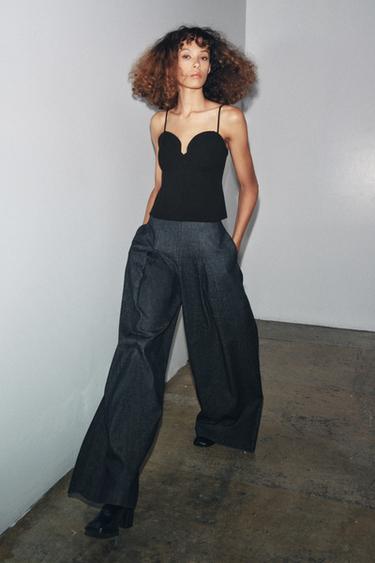 SWEETHEART NECKLINE TOP - Black by Zara - Image 3