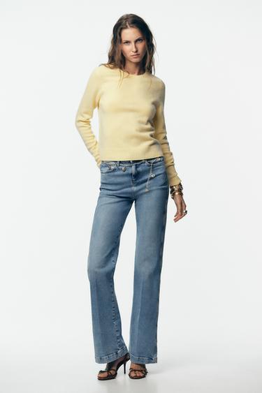 PULL 100 % LAINE MANCHES LONGUES - Jaune clair de Zara