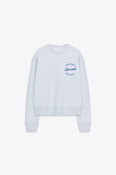 SWEAT ESTAMPÉ INSCRIPTION - Gris chiné de Zara - Image 4