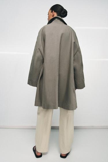 TRENCH OVERSIZE ZW COLLECTION - Gris grenat de Zara - Image 2