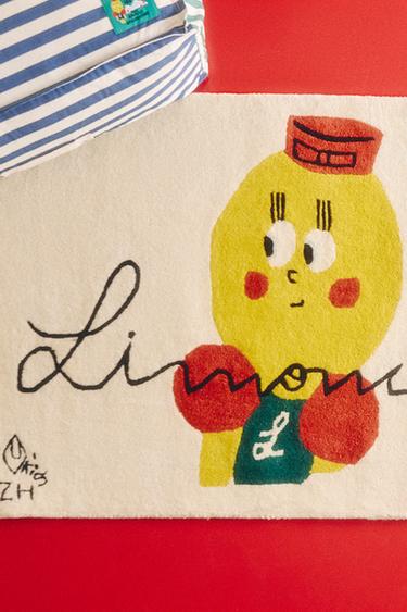 KIDS' LIMONCELLA X THE ANIMALS SENTINEL WOOL RUG - Light beige by Zara