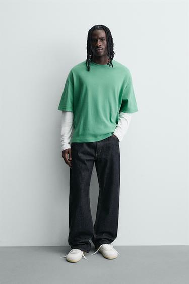 ҚҰРЫЛЫМДЫ КЕҢ СВИТШОТ - Жасыл Zara компаниясынан