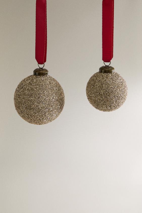 CHRISTMAS GLITTER BALL TREE DECORATION Cava ZARA Ireland
