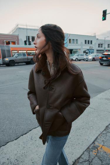 CHAQUETA DOBLE FAZ REVERSIBLE - Marrón de Zara
