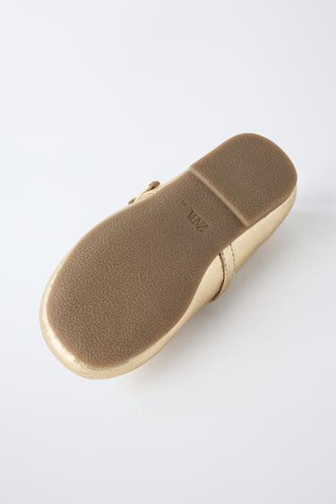 METALLIC BALLET FLATS - Gold by Zara - Image 6