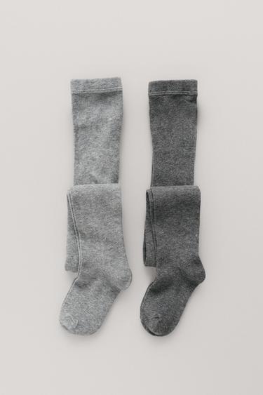 LOT DE DEUX COLLANTS UNIS - Gris chiné de Zara
