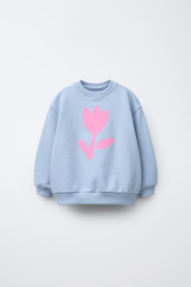 SUDADERA ESTAMPADA TULIPÁN - Celeste de Zara