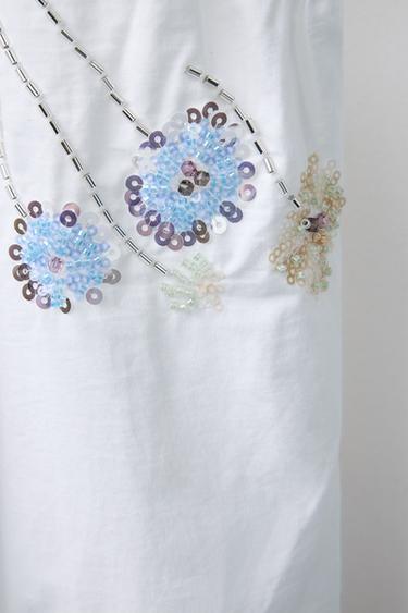 TOP BALLON FANTAISIE FLEURS - Blanc de Zara - Image 3