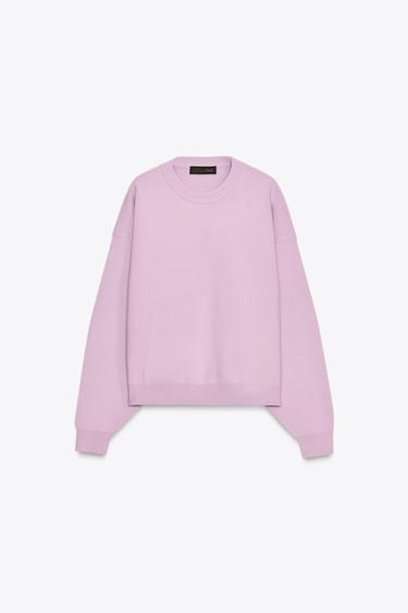 RIB KNIT SWEATSHIRT - Lilac by Zara