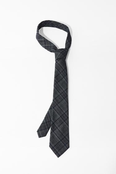 CRAVATE À CARREAUX - Gris de Zara