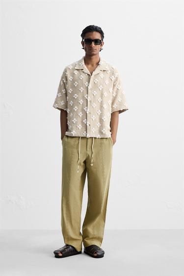 GEOMETRIC JACQUARD SHIRT - Beige by Zara - Image 0