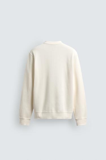 TEXTURED HENLEY T-SHIRT - Light beige by Zara - Image 7