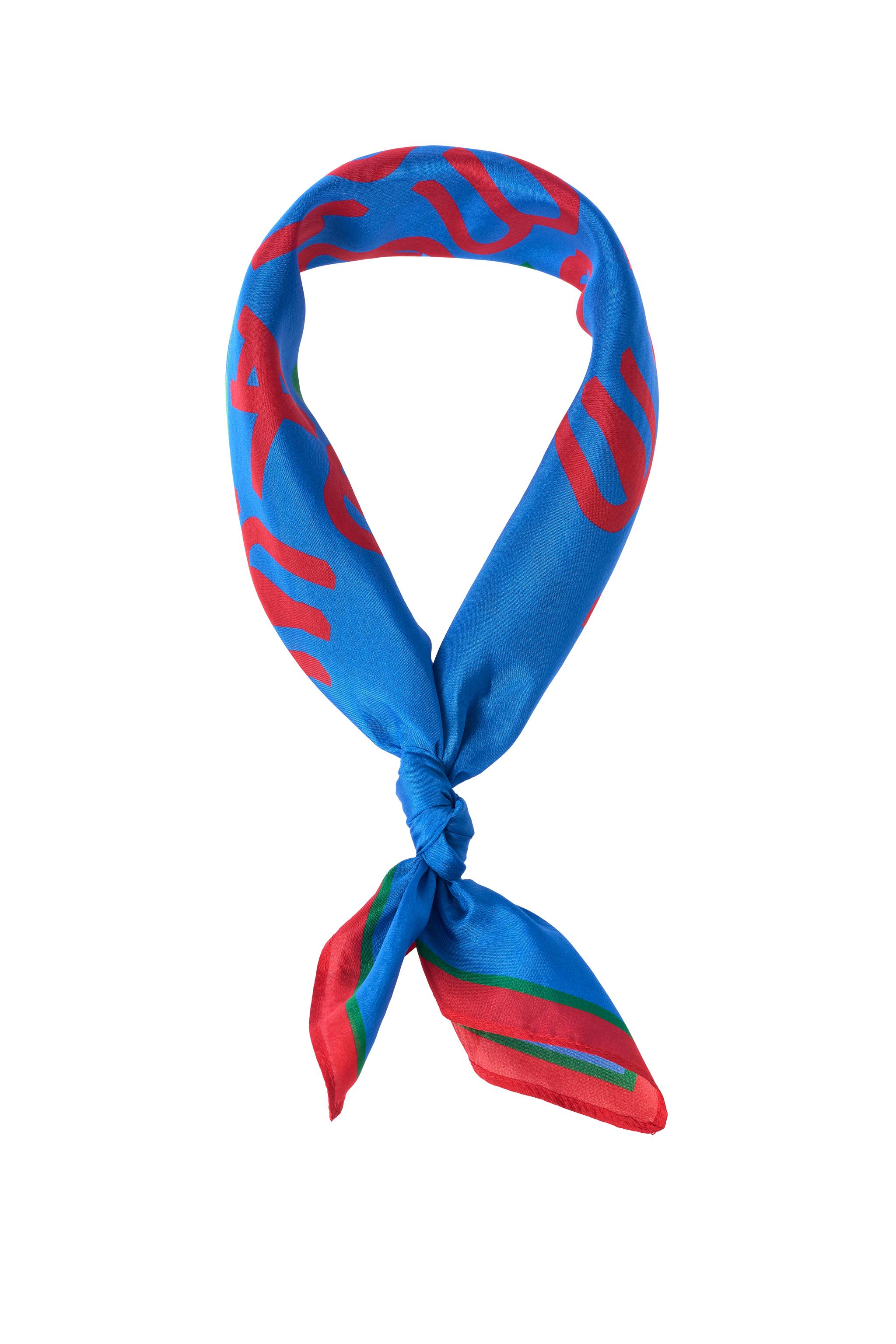 LOVE PRINT 100% SILK BANDANA - Bluish | ZARA United States