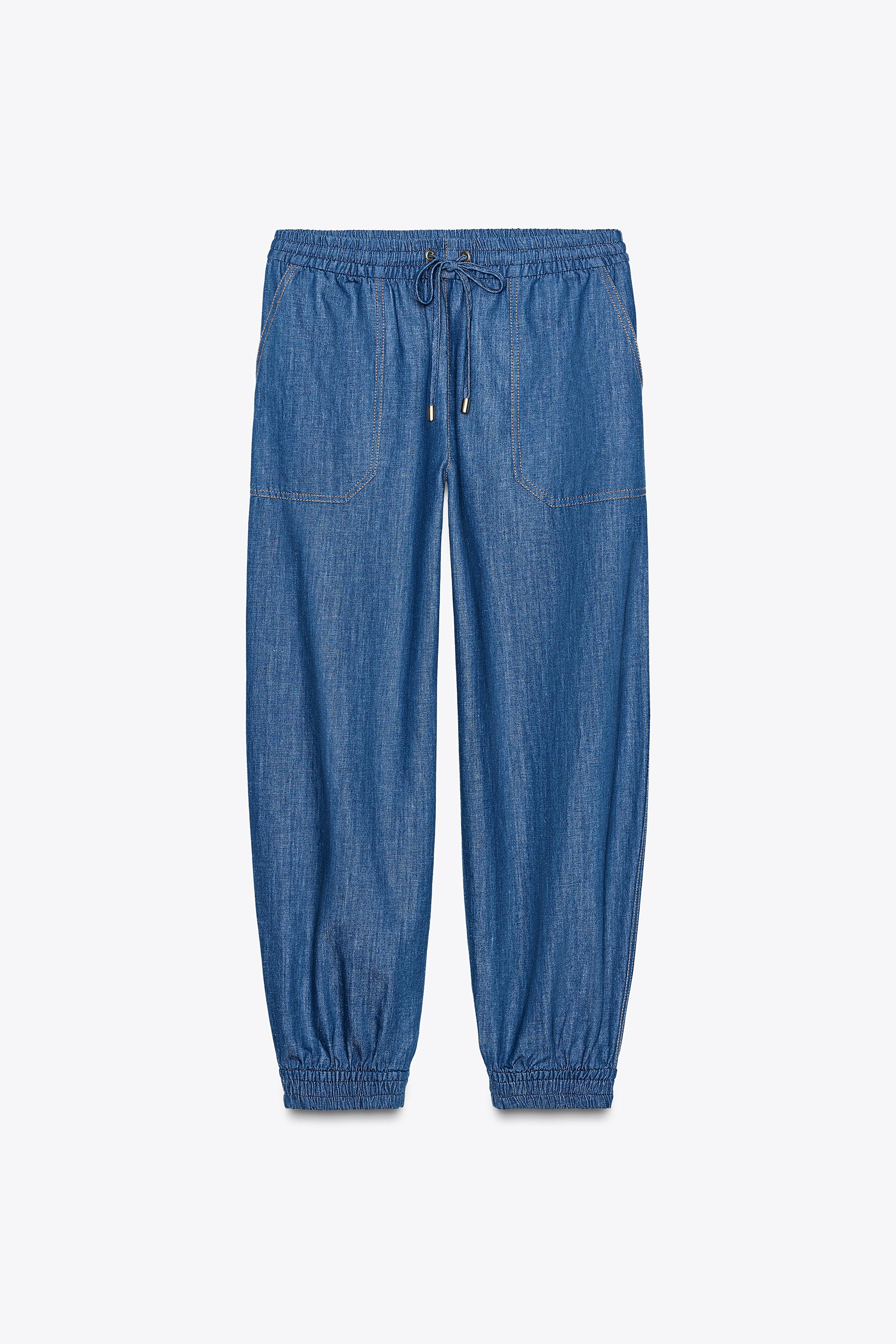 LINEN JOGGER PANTS - Indigo | ZARA United States