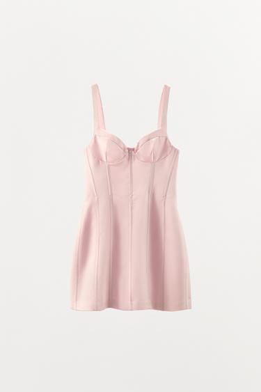 SATIN MINI DRESS - Pastel pink by Zara - Image 3