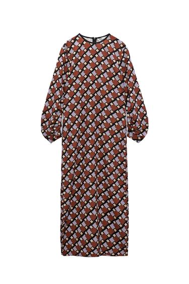 PRINTED MIDI DRESS