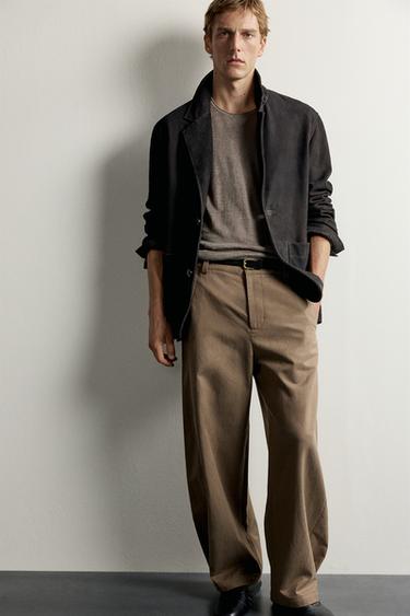 Zara BALLOON FIT PANTS WITH TABS - Mink