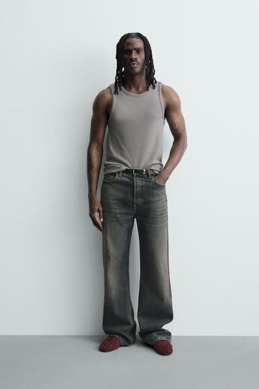 FADED RIB TANK TOP - Light grey by Zara