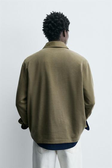 WASHED PIQUÉ TEXTURED POLO SHIRT - washed green by Zara - Image 2