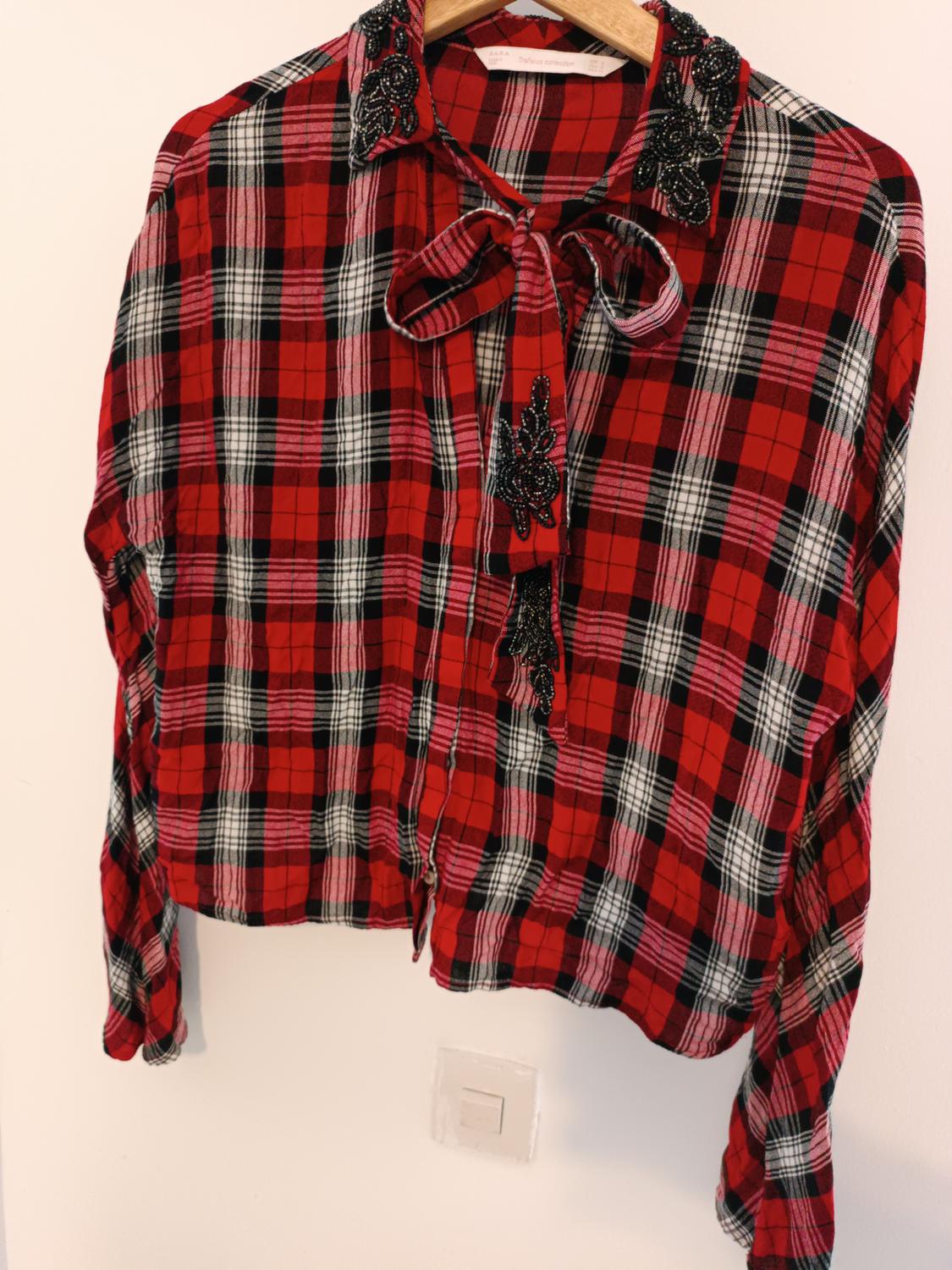 CHECKED SHIRT WITH BOW