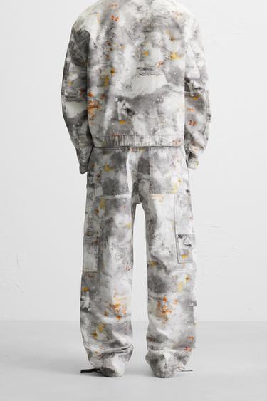 ABSTRACT PRINT CARPENTER TROUSERS - Orange by Zara - Image 2