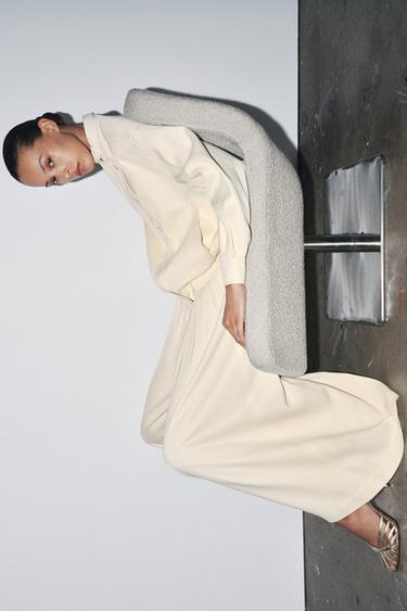 ZW COLLECTION PLEATED TROUSERS - Ecru by Zara - Image 3
