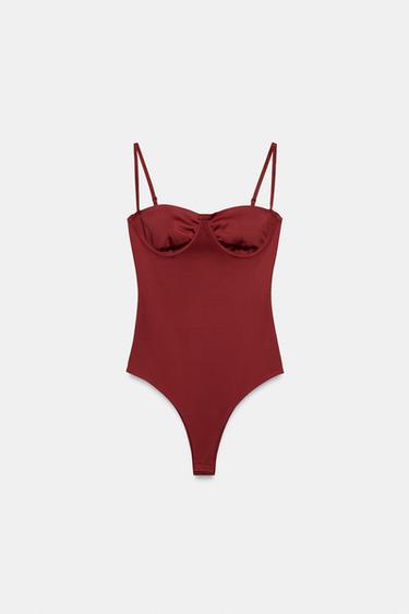 BODY STYLE LINGERIE EN POLYAMIDE - brique foncée de Zara - Image 4
