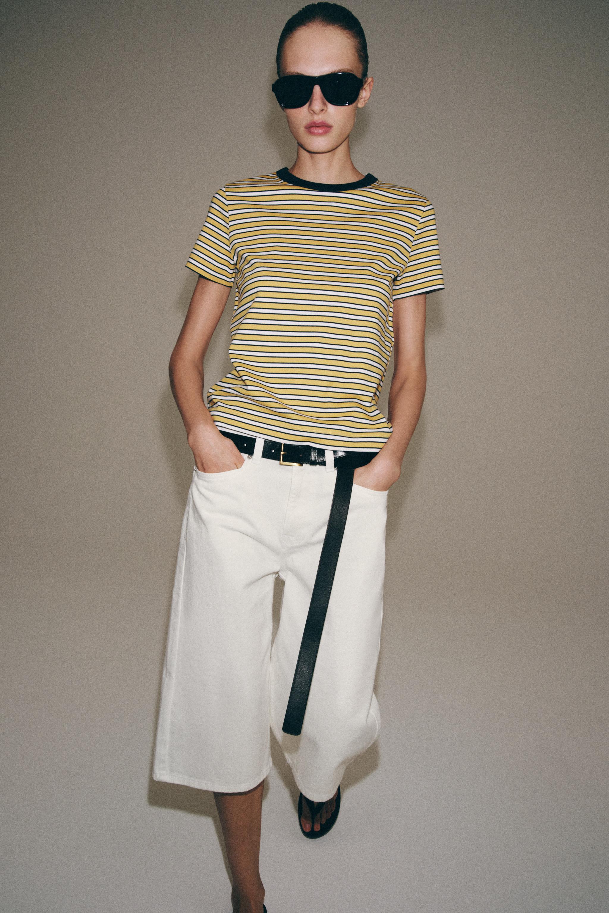 SHORT SLEEVE INTERLOCK T-SHIRT — yellow