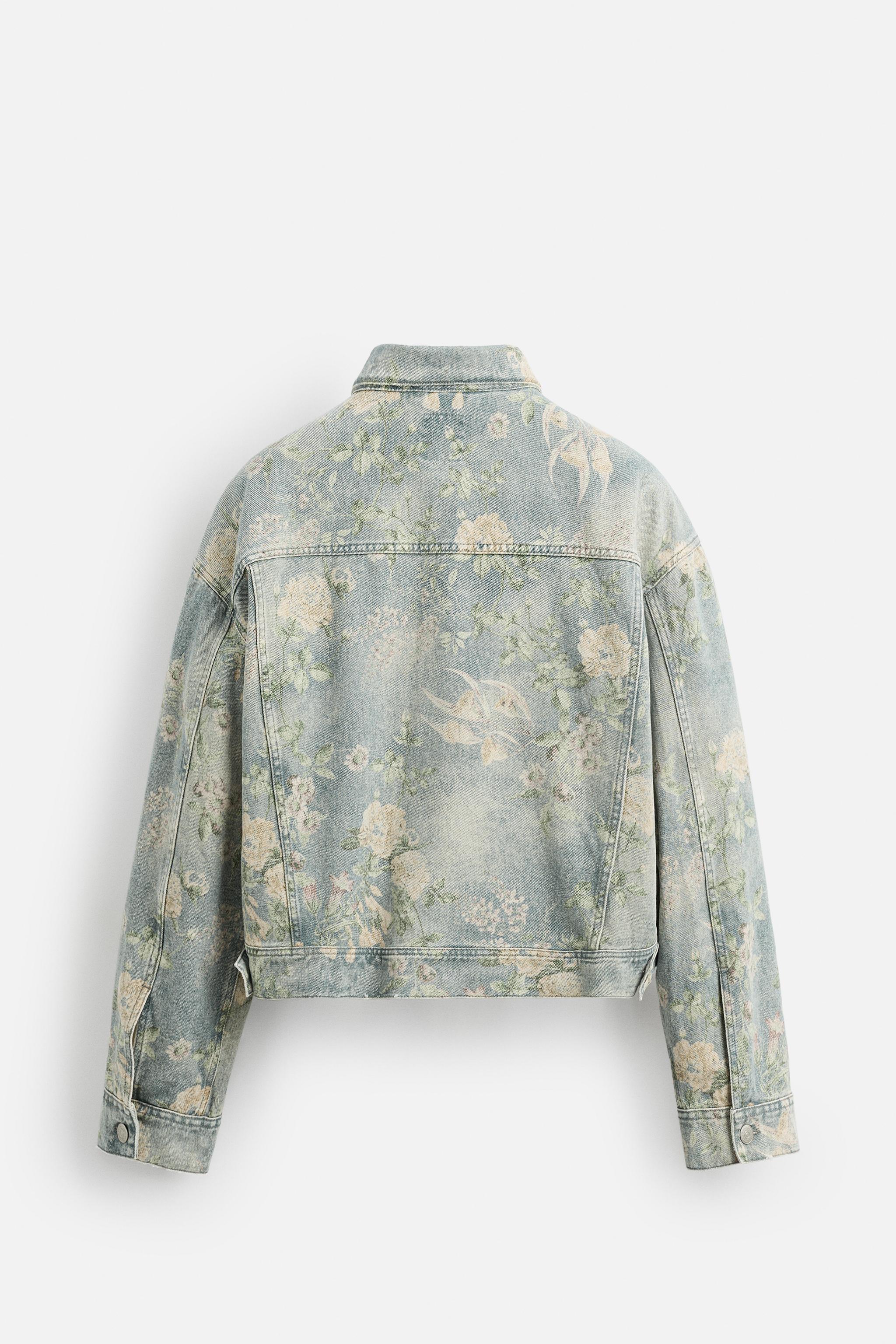 VESTE EN JEAN À IMPRIMÉ FLORAL