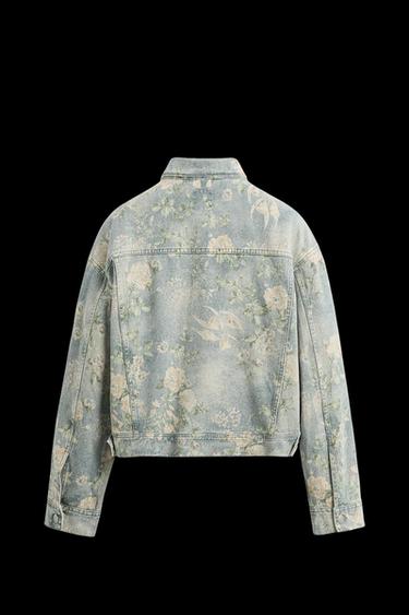 JEANSJACKE MIT BLUMENPRINT - Bunt von Zara