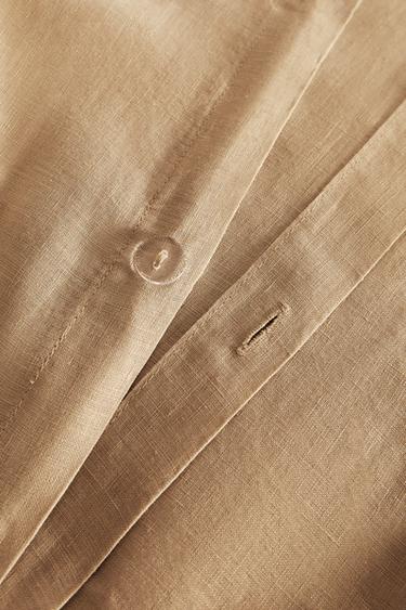 DRAP-HOUSSE LIN LAVÉ | 30 CM HAUTEUR (140 G/M²) - Marron clair de Zara - Image 4