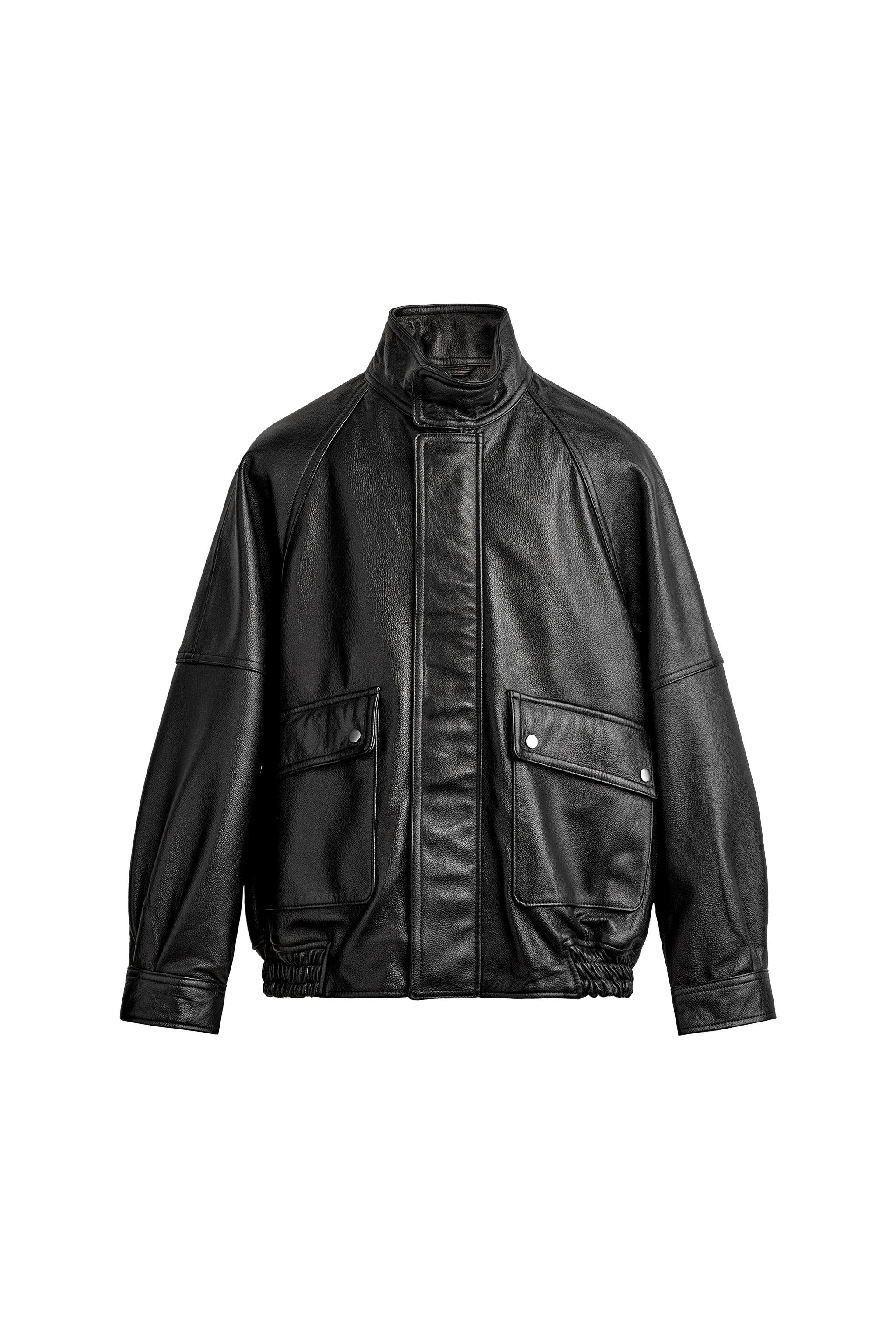 レザージャケット リラックスフィット - ブラック | ZARA Japan / 日本
