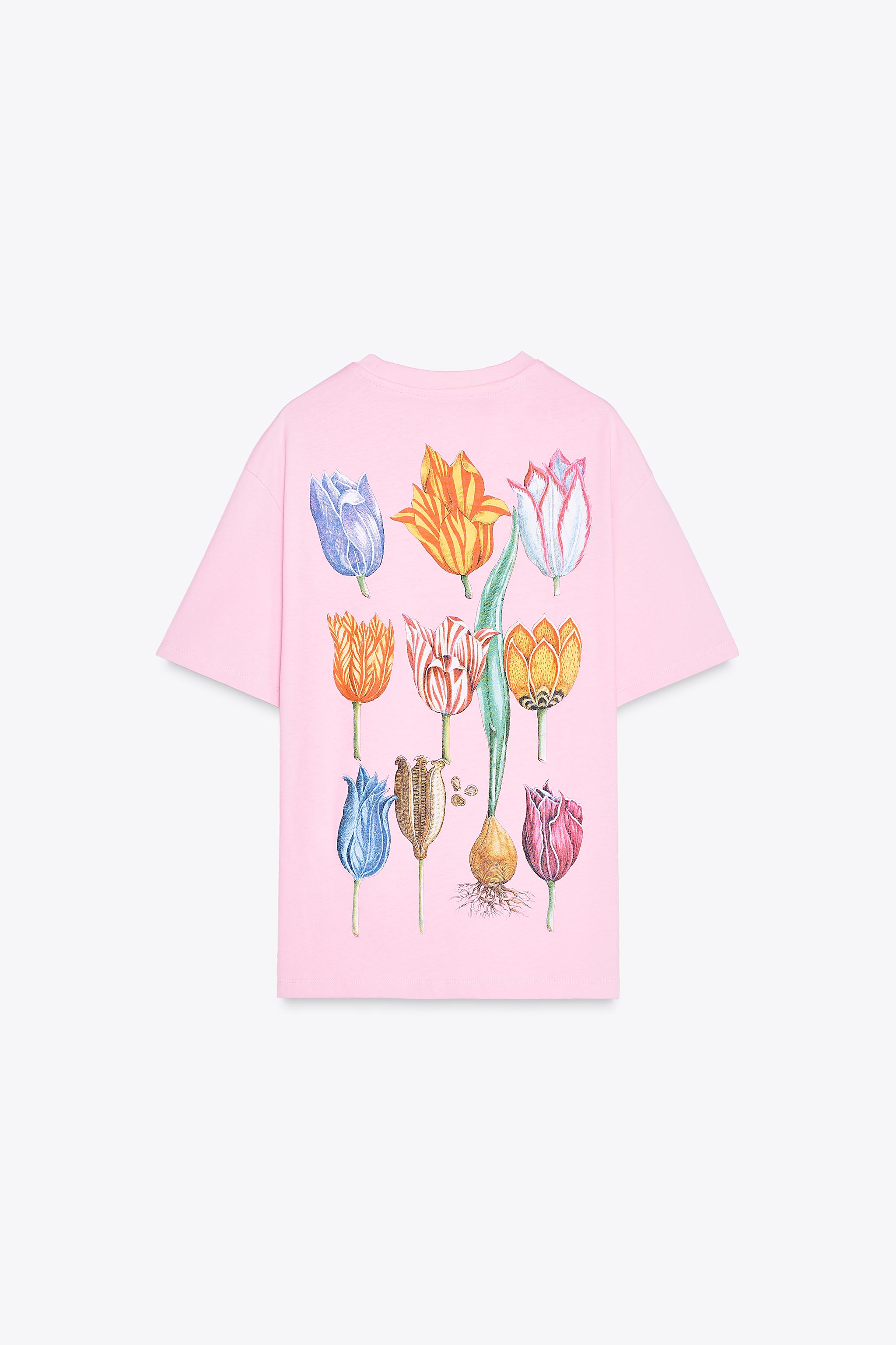 EMANUEL SWEERT FLORAL PRINT T-SHIRT - Pink | ZARA United States