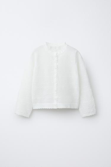 GILET EN MAILLE ONDULÉE - Blanc de Zara - Image 0