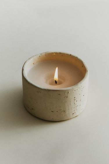 CERAMIC DECORATIVE CANDLE - White by Zara