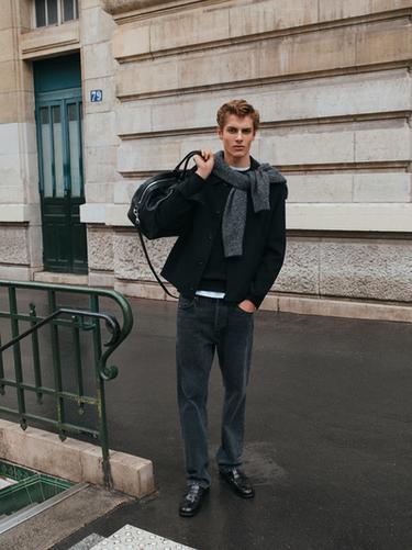 Zara Short wool blend overshirt - Black