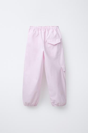 POPLIN JOGGER TROUSERS - Pink by Zara - Image 1