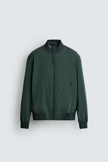 CAZADORA BOMBER LIGERA - Verde oscuro de Zara