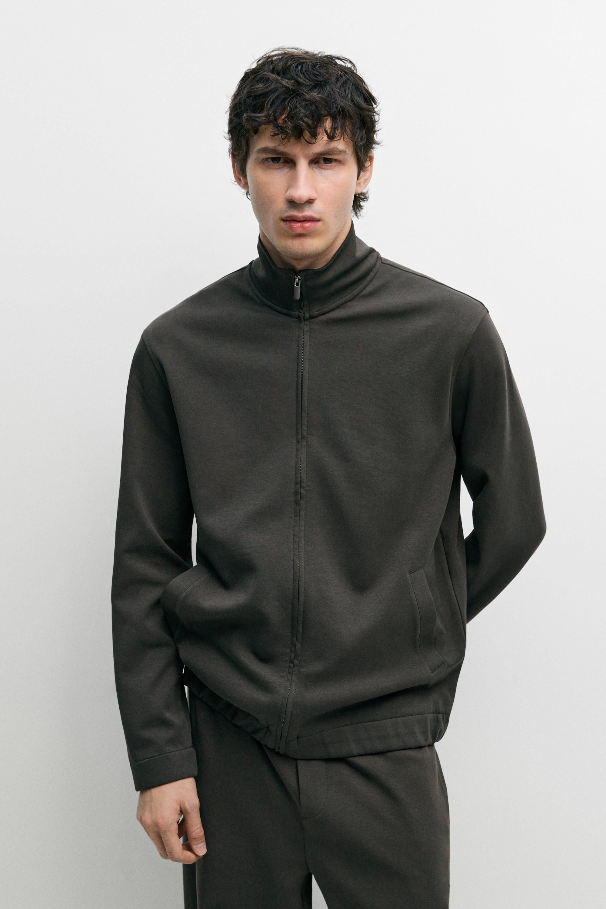 Cotton blend jacket - Dark green | ZARA United States